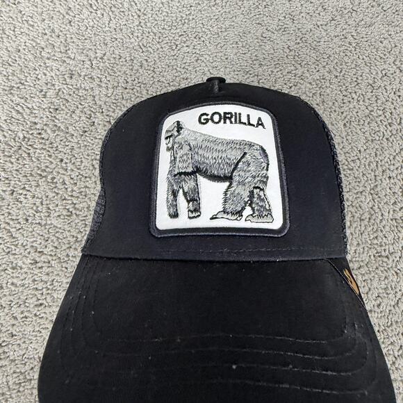 Goorin Bros Gorilla Hat Cap Snap Back Black Trucker Mesh Patch Mens One Size - Picture 3 of 12